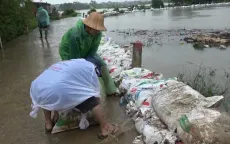 Hà Nội: Quân đội và người dân căng mình chống tràn lũ qua đê sông Tích