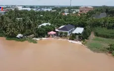 Đồng Tháp: Nguy cơ sạt lở ven sông Tiền tăng cao