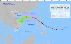 Bão số 9 giật cấp 14, di chuyển theo hướng Tây Tây Bắc