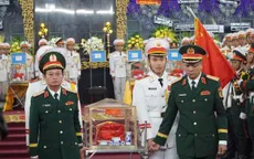 Trang trọng lễ tang 12 liệt sỹ anh dũng hy sinh trong khi thực hiện nhiệm vụ diễn tập