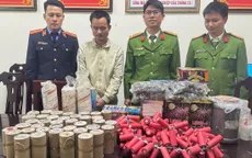 Bắt giữ đối tượng chế tạo trái phép pháo nổ, thu giữ gần 100kg pháo các loại