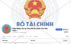 Giả mạo trang facebook của Bộ Tài chính để lừa đảo