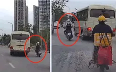 Xử lý tài ô tô 29 chỗ liên tục đánh võng, chèn ép xe máy trên Đại lộ Thăng Long