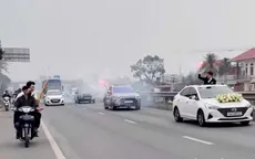 Xử phạt thanh niên đốt pháo sáng dẫn đoàn xe đám cưới trên Quốc lộ 5