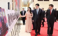 Chủ tịch nước Lương Cường dự Chương trình giao lưu hữu nghị Việt - Lào