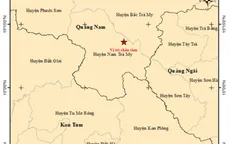 Xảy ra 3 trận động đất tại huyện Nam Trà My, Quảng Nam