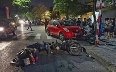 Công an làm việc với tài xế ô tô tông hàng loạt xe máy ở Hà Nội
