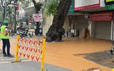 Bùn đất phun trào trên phố Cát Linh (Hà Nội)