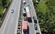 4 ô tô tông nhau, cao tốc TP Hồ Chí Minh - Long Thành bị ùn ứ nghiêm trọng