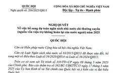 Nghị quyết về bổ sung dự toán ngân sách nhà nước chi thường xuyên năm 2025