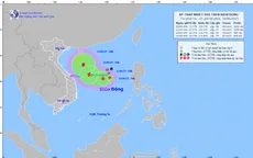 Vùng áp thấp đã mạnh lên thành áp thấp nhiệt đới