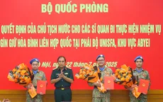 Trao quyết định của Chủ tịch nước cho 3 sĩ quan Quân đội đi gìn giữ hòa bình tại Abyei