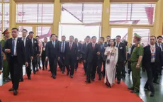 Lãnh đạo hai nước Lào và Campuchia tham quan Triển lãm Thành tựu đất nước