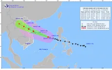 Bão số 10 giật cấp 15, di chuyển rất nhanh với tốc độ 35 - 40 km/h