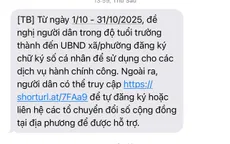Tin nhắn mời đăng ký chữ ký số là thật, không phải lừa đảo