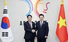 Chủ tịch nước Lương Cường hội đàm với Tổng thống Hàn Quốc