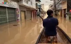 Nước sông Kỳ Lộ dâng cao, xã Đồng Xuân (Đắk Lắk) ngập chìm trong lũ