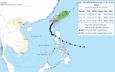 Bão số 14 giật cấp 11, hướng về vùng biển Đài Loan (Trung Quốc)