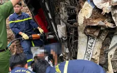 Xe tải mất phanh lao xuống dốc Cun, cảnh sát phá cabin cứu người mắc kẹt