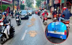 Dầu máy loang dài gần 1km trên phố Khâm Thiên gây mất an toàn giờ cao điểm