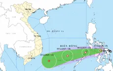 Áp thấp nhiệt đới gây gió mạnh trên vùng biển phía Đông Nam khu vực giữa Biển Đông