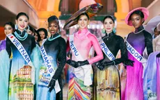 Hoa hậu các nước diện áo dài tôn vinh biểu tượng văn hoá thế giới