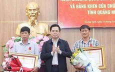 Trao Huân chương Dũng cảm của Chủ tịch nước cho 2 công dân đặc khu Lý Sơn