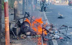 Nổ bình gas xe bán bún riêu, nhiều người hoảng sợ