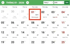 Đề xuất hoán đổi ngày làm việc để Tết Dương lịch 2026 được nghỉ 4 ngày