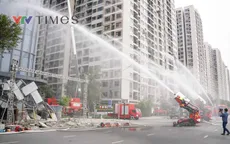 Máy bay trực thăng, robot cùng hơn 4.000 người tham gia diễn tập chữa cháy ở Hà Nội