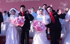 Đám cưới tập thể trong lễ hội băng đăng Cáp Nhĩ Tân