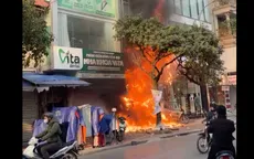 Cháy lớn trên phố Lê Lợi (phường Hà Đông)