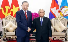 Tổng Bí thư Tô Lâm hội kiến Chủ tịch danh dự Đảng Nhân dân Campuchia