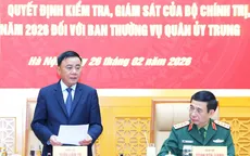 Công bố quyết định kiểm tra, giám sát đối với Ban Thường vụ Quân ủy Trung ương