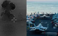 VIDEO: Tàu sân bay không người lái của Iran trúng không kích của Mỹ