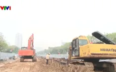 Gấp rút thi công công trình chống ngập Thụy Phương