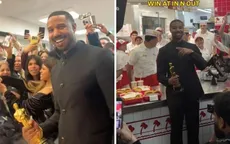 Michael B. Jordan đến cửa hàng bánh mì kẹp thịt sau khi nhận tượng vàng Oscar