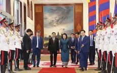 Lễ đón trọng thể Thường trực Ban Bí thư Trần Cẩm Tú thăm chính thức Vương quốc Campuchia