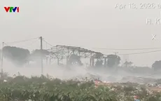 Điểm tập kết rác tại Hưng Yên ùn ứ, cháy gần 1 tuần gây ô nhiễm