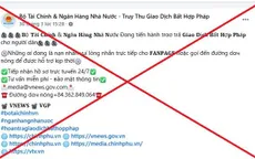 Cảnh báo trang facebook giả mạo Bộ Tài Chính hỗ trợ lấy lại tiền bị lừa