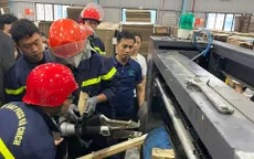 Cứu kịp thời công nhân bị cuốn tay vào máy in công nghiệp ở Bắc Ninh