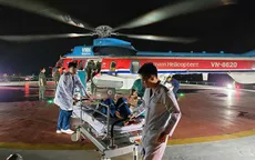 Trực thăng quân đội bay xuyên đêm đưa 2 bệnh nhân nặng từ Trường Sa vào đất liền