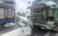 Công an Hà Nội thông tin vụ tai nạn liên hoàn trên Vành đai 3 trên cao