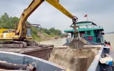 Hà Nội xử lý bến vật liệu xây dựng hoạt động không phép trên sông Hồng