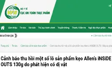 Thu hồi kẹo Allen's iNSiDE OUTS 130g vì nguy cơ lẫn dị vật