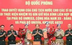 Trao Quyết định của Chủ tịch nước cho hai sỹ quan thực hiện nhiệm vụ gìn giữ hòa bình Liên hợp quốc