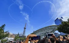 Biên đội bay Blue Impulse "vẽ mây" trên bầu trời Nagoya, chào đón ASIAD 20