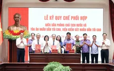Lễ ký quy chế phối hợp giữa Văn phòng Chủ tịch nước và Tòa án nhân dân tối cao, Viện Kiểm sát nhân dân tối cao