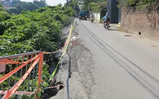 Đường ven sông Nhuệ sạt lở, tiềm ẩn nguy cơ mất an toàn