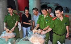 Hà Nội: Thu giữ gần 2 tấn cá mực xé sợi từ cao su